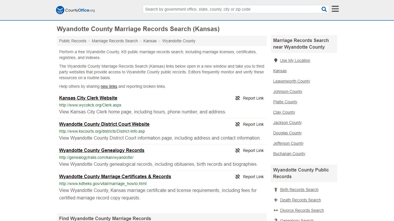 Marriage Records Search - Wyandotte County, KS (Marriage Licenses ...