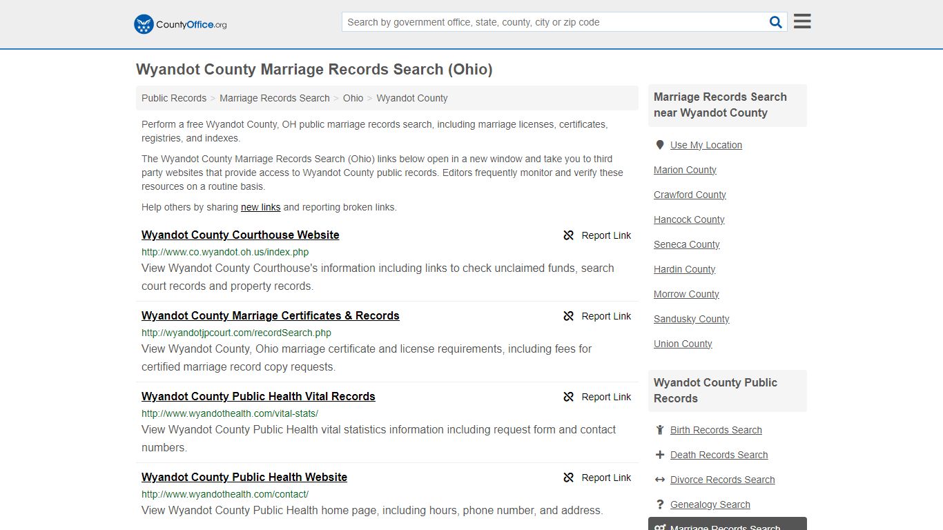 Marriage Records Search - Wyandot County, OH (Marriage Licenses ...